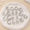 Punk Ccb Geometric Hoop Earrings Featuring Water Drop C-shape Triangular Design Elegant Women's Daily Wear Dating Party - Image 6