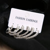 3 Pairs Full Shiny Rhinestone Hoop Earrings Different Size Gold/Silver Color Earrings For Women Simple Jewelry - Image 4