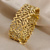 316L Stainless Steel Leaves Wide Chunky Bangles Bracelets for Women Unique Design Wrist Bracelet Jewelry - Image 4