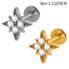 1PC Implant Steel Paved Flat Back Flower 3/4/5/6 Marquise CZ Labret Piercing Internal Thread Tragus Helix Lobe Earring - Image 8