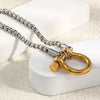 Stainless Steel Double Color Pearl Chain Lock Bracelet Rotary Unlocking Punk Statement Hiphop Unisex Design For Daily - Image 5