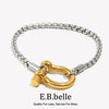 Stainless Steel Double Color Pearl Chain Lock Bracelet Rotary Unlocking Punk Statement Hiphop Unisex Design For Daily - Image 1