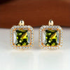 Square Stone Green Zircon Hoop Earrings Cute Female Crystal Birthstone Earrings Boho Gold Color Small Earrings For Women Jewelry - Image 7