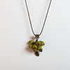 Adjustable Ceramic Bead Necklace with Leaf Pendant and Wax Cord - Image 7