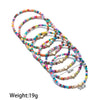 7Pcs Colorful Rice Beads Bracelet Set For Women Heart Charm Elastic Beaded Chain Bangle Female Jewelry Gift - Image 2