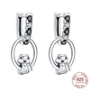 Silver Elegant Sparkling Lucky Clover Hoops Earring For Women Jewelry Simple Colorful Flower Love Gift - Image 14