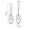 Silver Women's Jewelry Crystal Zircon Hollow Exaggerated Long Tassel Hook Earrings - Image 6