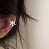 Shiny Rhinestone Snowflake Clip Earrings for Women No Perforation Geometric Ear Cuffs Christmas Jewelry Gifts - Image 1