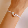 Dainty Imitation Pearls 26 Letters Initial Bracelet for Women Light Zircon Bow Pendant Bracelet Wrist Jewelry Gift - Image 23