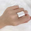 Silver Rings For Women Simple Minimalist Retro Square Smooth Open Finger Ring Band Female Gift - Image 2