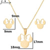 Cartoon Bowknot Mouse Stainless Steel Jewelry Set for Women Anime Animal Necklace Earrings Party Accessories - Image 5