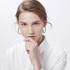 Chunky C-Shaped Hoop Earrings with Four Diameter Options - Image 3