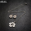 Stainless Steel Lily Flower Necklace Set with Matching Earrings and 45 cm Chain - Image 4