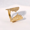 Vintage Stainless Steel Asymmetric Hollow Rings for Women Men Punk Multi Layer Irregular Fan-Shaped Opening Rings Jewelry Gifts - Image 9