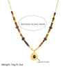 316L Stainless Steel Square Beaded Vintage Tiger Eye Pendant Necklace For Women Neck Chain Jewelry Gift - Image 2