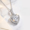 Silver Necklace Pendant Heart for Women Shining Wedding Jewelry Engagement Party Gifts - Image 1