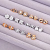 18pairs/set Gold Sliver Enamel Pearl Flower Heart Stud Earring Set For Women Plastic Butterfly Earrings Jewelry Gift Mix Style - Image 4