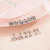 Cute Cubic Zirconia Screw Back Stud Earrings 316L Stainless Steel 20G - Image 2