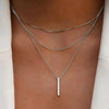 Silver Three-Layer Stacking Necklace Women Simple Strip Pendant Collarbone Chain Jewelry - Image 9