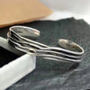 Retro Wave Braided Bracelets Silver Jewelry Personality Geometric Opening Bangles - Image 19