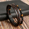19/21/23cm Hand-woven Leather Bracelet Multilayer Tiger Eye Beaded Leather Men Bracelet Punk Bangle for Men Jewelry - Image 10