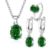 Silver Jewelry Sets For Women Ellipse Zircon Ring Necklace Earrings Accessories - Image 8