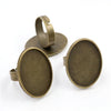 18x25mm 5pcs Antique Silver Bronze Plated Mixed Styles Oval Adjustable Ring Settings Blank/Base - Image 27