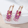 Pink And Red Gradient Stone Earrings For Women Rose Gold Color 28 10mm Zircon Jewelry Accessories - Image 4