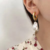 European Retro Asymmetrical Pearl Earrings for Women Titanium Steel Earrings Long Earrings Sassy Earrings - Image 4