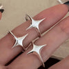 Silver Rings for Women Men Couple Minimalist Handmade Simple Star Ring Party Jewelry Gift Prevent Allergy - Image 1