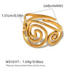 Stainless Steel Spiral Adjustable Open Rings for Women Gold Plated Ladies Jewelry For Vacation Etc - Image 8