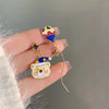 32 Style Colorful Enamel Cartoon Cute Rabbit Fox Ear Clips Funny Cat Bear Long Clip on Earrings Without Piercing for Women Girls - Image 24