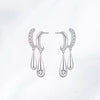 Silver Color Metal Geometric Teardrop Earrings Jewelry Accessories for Women Stylish Dangle Hoop - Image 6