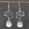 Faux Pearl Pendant Butterfly Design Shiny Rhinestone Inlaid Dangle Earrings for Women Retro Bohemian Style - Image 1