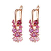 Pink And Red Gradient Stone Earrings For Women Rose Gold Color 28 10mm Zircon Jewelry Accessories - Image 1