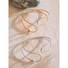 Minimalist Stainless Steel Double Layer Hollow Cuff Bracelet Bangle Pvd Plated Geometric Wrist Jewelry - Image 2