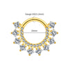 Clicker Segment Hoop Earring with Cubic Zirconia for Piercings in 8 mm or 10 mm Sizes - Image 8