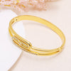 Stainless Steel Snap-on Bangles Women Gold Color Openwork Zircon Bangle Jewellery Accessories Gift 60mm Button Bracelets - Image 3