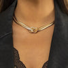 Unique Twisted Chunky Flat Snake Chain Necklace for Women Sexy Vintage Clavicle Choker Grunge Jewelry Gift - Image 1