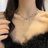Y2K Moonstone Necklac Star Tassels Pendant Kpop Shiny Clavicle Zircon Chain for Women Girls Party Gift Jewelry - Image 5