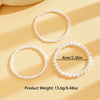 White Beads Simulated Pearl Anklets For Women 3pcs/Set Versatile Foot Chain Ankle Bracelet Boho Beach Jewelry Summer Accessories - Image 2