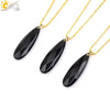 Csja Water Drop Necklaces Crystal Pendant Stainless Steel Chain Necklace for Women Stone Amethyst Jewelry Gift - Image 10