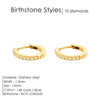 Stainless Steel Birthstone Earrings Minimalist Huggie Hoop Earrings for Women Tiny Round Circle Unisex - Image 18