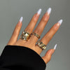 3Pcs Vintage Irregular Pleated Open Ring for Women Men Vintage Punk Liquid Metal Style Finger Y2K Accessories Jewelry - Image 5