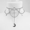 Goth Dainty Chain Crescent Moon and Stars Choker Witch Necklace Silver Colour Pendant Punk Jewelry Women Gift Gothic - Image 6