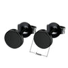 3MM-10MM Punk Small Black Round Stainless Steel Men's Stud Earrings For Women Minimalist Piercings Ear Jewellery Y2k Accessories - Image 13