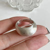 Silver Unique Oval Big Simple Ring For Women Jewelry Finger Adjustable Open Vintage Ring For Party Birthday Gift - Image 2