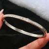 Stainless Steel CZ Bangle Bracelet for Women Silver Plated Clover Open Cuff Bangles No Fade Jewelry Gifts - Image 3