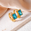 316L Stainless Steel Heart Water Drop Square Zircon Hoop Earrings For Women Men Personality Design Jewelry Gifts - Image 7