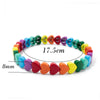 Colorful Enamel Heart Bead Bracelet with Elastic Fit in Multiple Colors - Image 1